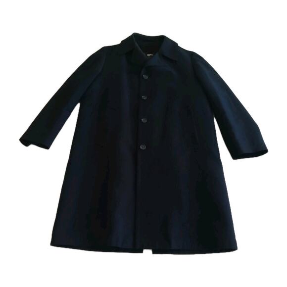 London Fog Men’s Overcoat Size 40 Navy Blue Long Classic Trench Rain Weatherwear